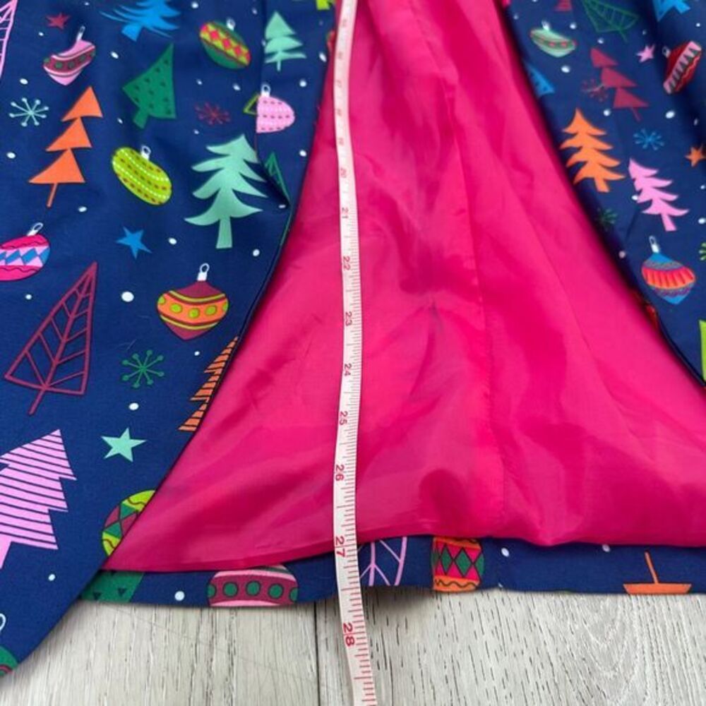 Holiday Time blue‎ pink holiday Christmas jacket blazer size medium - Picture 3 of 6